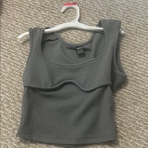 SHEIN Gray Ribbed Women's Top